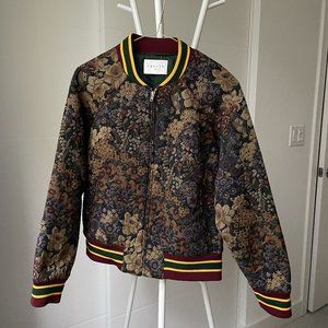 SANDRO Paris Kenzy Floral Jacquard Bomber Jacket | French size 1 | US S